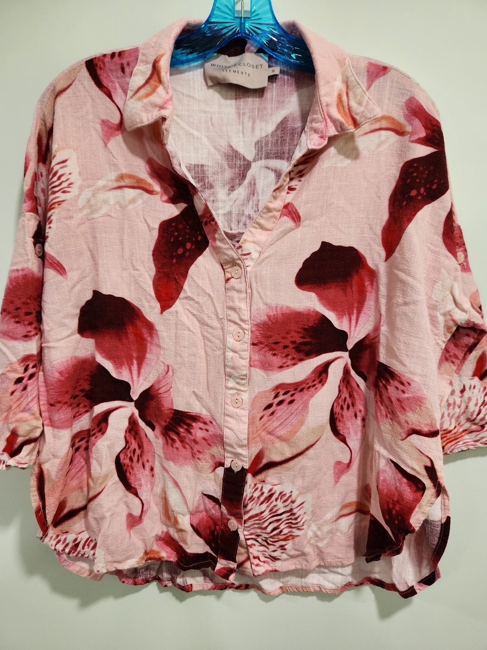 Light Pink Floral Button-Down Shirt